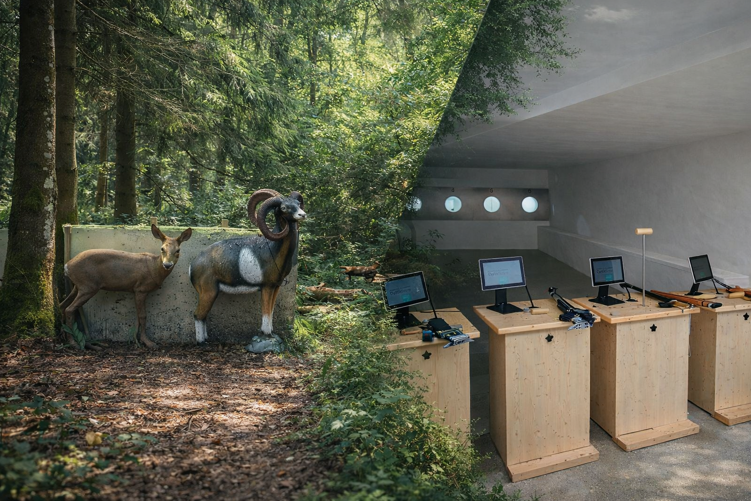 3D-Waldparcours und moderner Schießstand